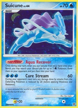 Suicune 019/132  - Reverse Holofoil Secret Wonders - Holo Rare