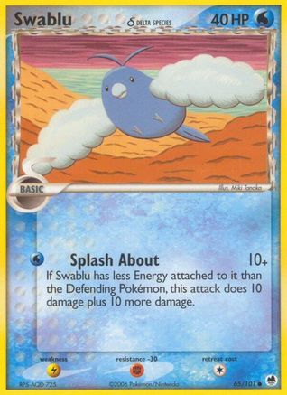 Swablu (Delta Species) 065/101  - Reverse Holofoil Dragon Frontiers - Common