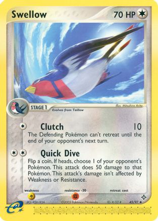 Swellow - 45/97 - Uncommon - Reverse Holo