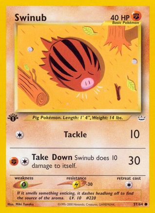 Swinub - 57/64 - Common - 1st Edition