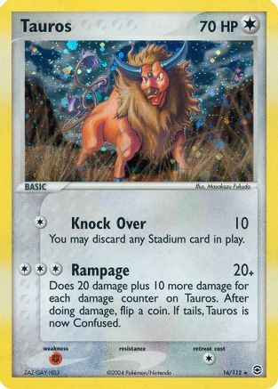 Tauros 016  FireRed & LeafGreen - Holo Rare