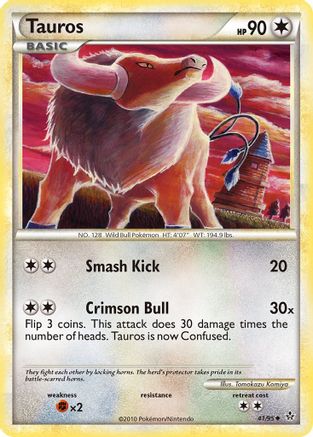 Tauros  - Reverse Holofoil Unleashed - Uncommon
