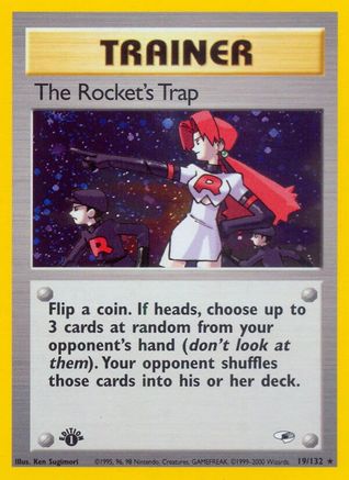 The Rocket's Trap 019/132  - Unlimited Holofoil Gym Heroes - Holo Rare