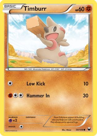 Timburr - 58/108 - Common - Reverse Holo