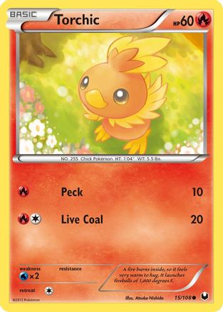 Torchic (15) - 15/108 - Common - Reverse Holo