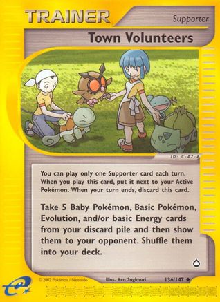 Town Volunteers - 136/147 - Uncommon - Reverse Holo