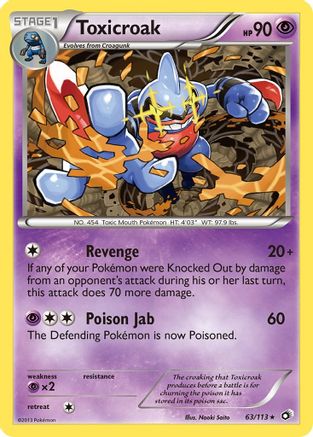 Toxicroak - 63/113 - Rare - Reverse Holo