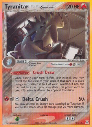 Tyranitar (Delta Species) - 16/113 - Holo Rare - Reverse Holo