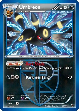 Umbreon (Team Plasma) - 64/116 - Holo Rare - Reverse Holo