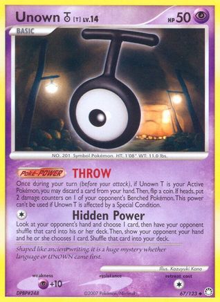 Unown [T] - 67/123 - Uncommon - Reverse Holo