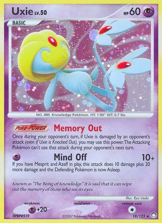 Uxie 18/123 - Holo Rare - Reverse Holo