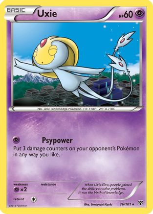 Uxie - 36/101 - Rare - Reverse Holo