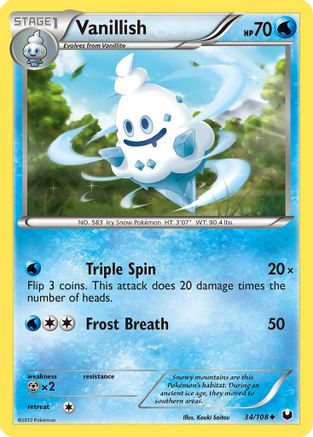 Vanillish - 34/108 - Uncommon - Reverse Holo