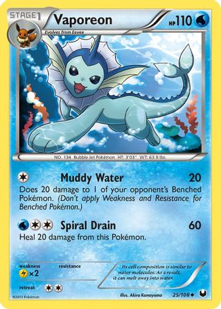 Vaporeon - 25/108 - Uncommon - Reverse Holo