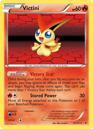 Victini (14) - 14/101 - Holo Rare - Reverse Holo