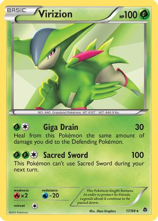 Virizion - 17/98 - Holo Rare - Reverse Holo