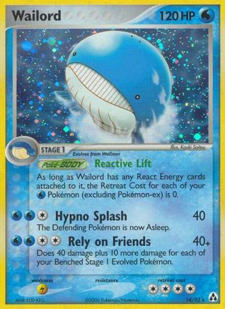 Wailord - 14/92 - Holo Rare - Reverse Holo
