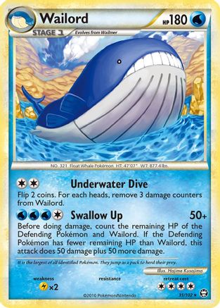 Wailord - 31/102 - Rare - Reverse Holo