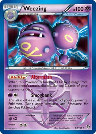 Weezing (Team Plasma) - 58/135 - Holo Rare - Reverse Holo