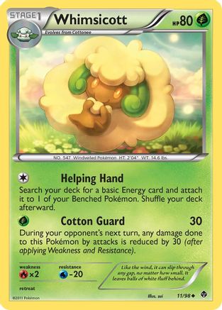 Whimsicott (11) - 11/98 - Uncommon - Reverse Holo