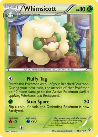 Whimsicott - 15/149 - Rare - Reverse Holo