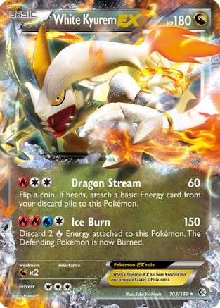 White Kyurem EX 103/149  - Holofoil Boundaries Crossed - Ultra Rare