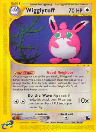 Wigglytuff 034  - Reverse Holofoil Skyridge - Rare