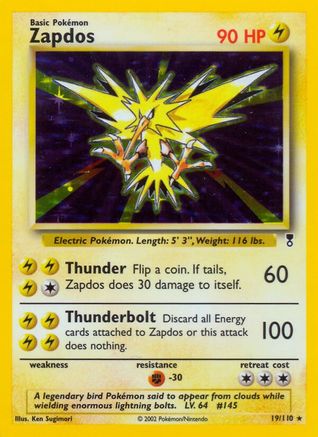 Zapdos 019  - Reverse Holofoil Legendary Collection - Holo Rare