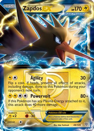 Zapdos EX (Team Plasma) 048/135  - Holofoil Plasma Storm - Ultra Rare
