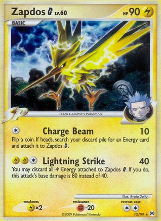 Zapdos G - 12/99 - Holo Rare - Reverse Holo