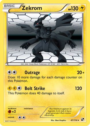 Zekrom - 47/114 - Holo Rare - Reverse Holo