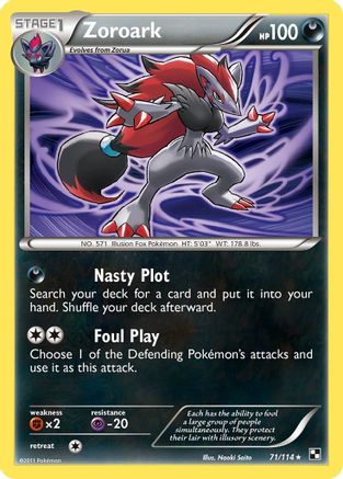 Zoroark 71/114 - Holo Rare - Reverse Holo