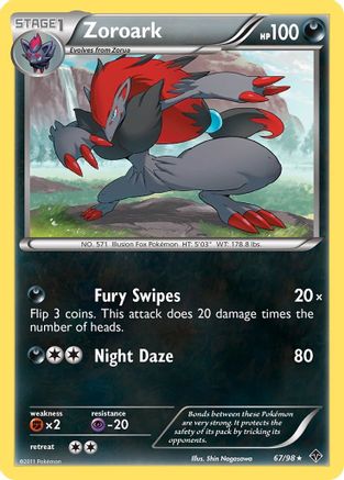 Zoroark - 67/98 - Holo Rare - Reverse Holo