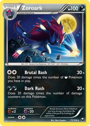 Zoroark - 71/108 - Rare - Reverse Holo