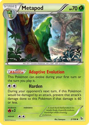 Metapod 002  XY  Flashfire - Uncommon