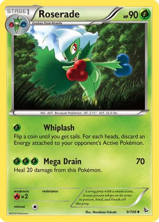 Roserade 009  - Reverse Holofoil XY  Flashfire - Uncommon