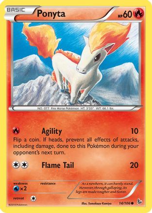 Ponyta 014  - Reverse Holofoil XY  Flashfire - Common