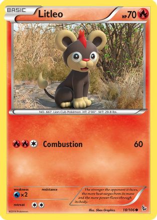Litleo (18) (18) 018  - Reverse Holofoil XY  Flashfire - Common