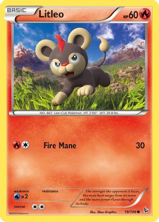 Litleo (19) (19) 019  - Reverse Holofoil XY  Flashfire - Common