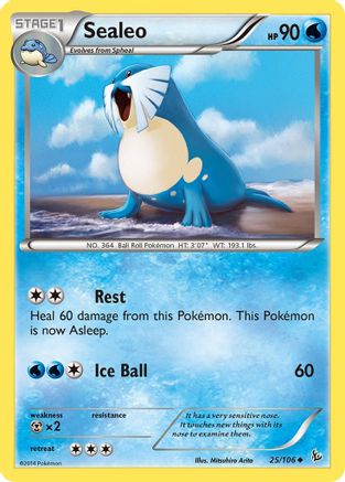 Sealeo 025  - Reverse Holofoil XY  Flashfire - Uncommon