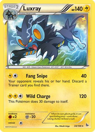 Luxray 034/106  - Reverse Holofoil XY  Flashfire - Rare