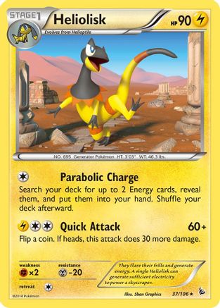 Heliolisk 037  - Reverse Holofoil XY  Flashfire - Rare