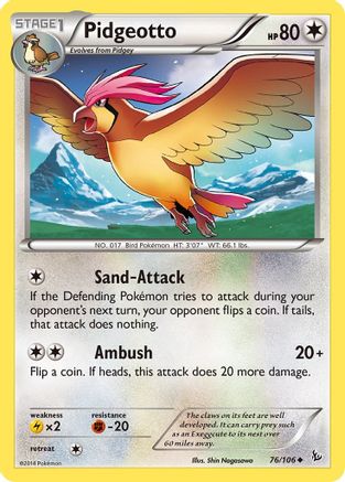 Pidgeotto 076  XY  Flashfire - Uncommon