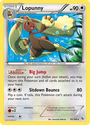 Lopunny 085  - Reverse Holofoil XY  Flashfire - Rare