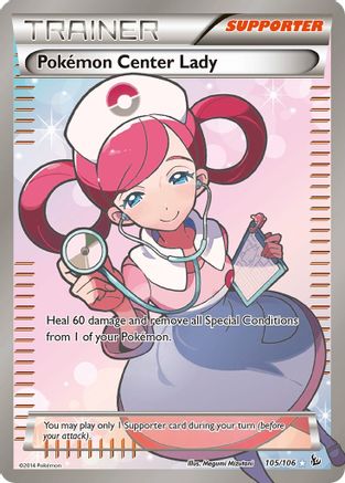 Pokemon Center Lady (105 Full Art) (105 Full Art) 105/106  - Holofoil XY  Flashfire - Ultra Rare