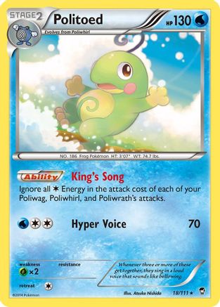 Politoed - 18/111 - Rare - Reverse Holo