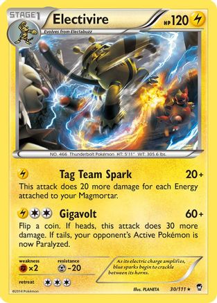 Electivire - 30/111 - Rare - Reverse Holo