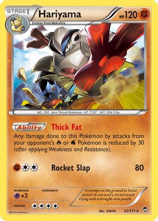 Hariyama - 52/111 - Rare - Reverse Holo