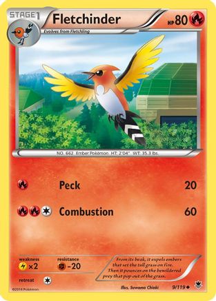 Fletchinder - 9/119 - Uncommon - Reverse Holo