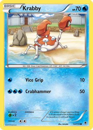 Krabby - 13/119 - Common - Reverse Holo
